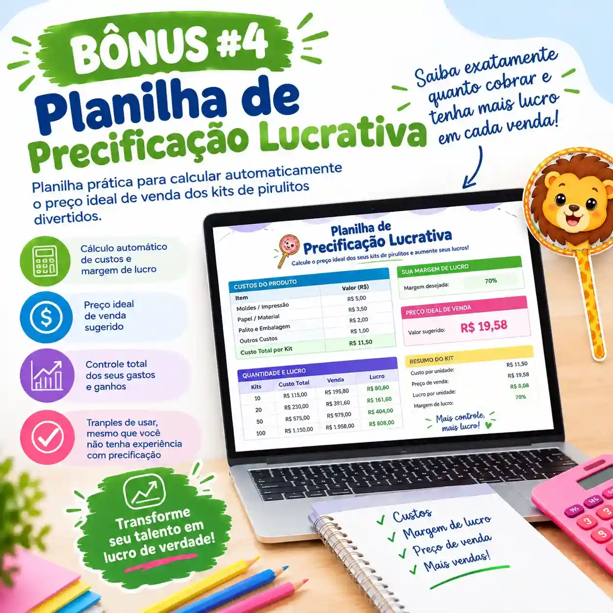 BÔNUS #4 — Planilha de Precificação Lucrativa